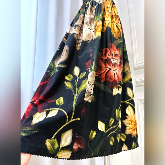 AGUA Tonia Paramo strapless lace-trimmed embellished floral-print cotton dress - Picture 8 of 17